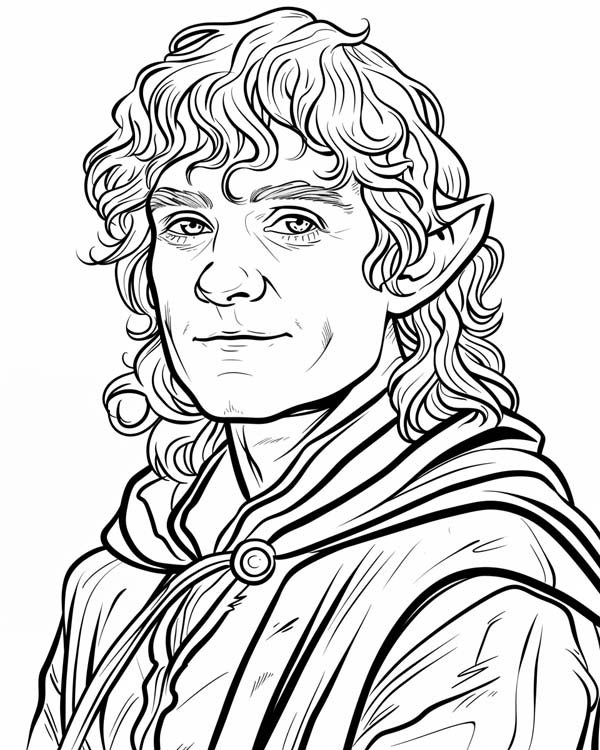 Lord of the Rings coloring page of the hobbit Bilbo Baggins