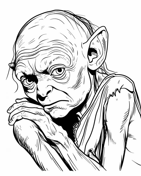 Lord of the Rings coloring page of Smeagol