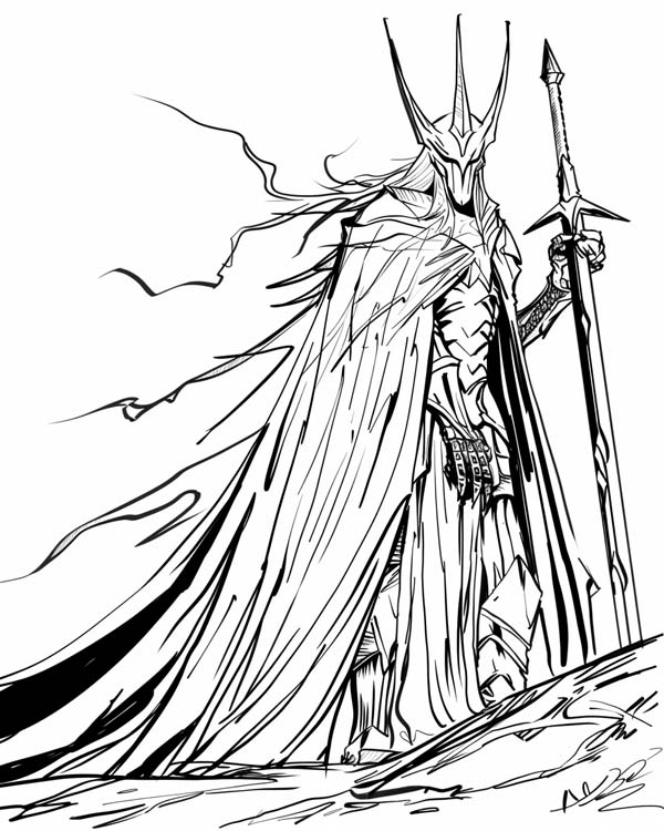 Lord of the Rings coloring page of the Witch-king of Angmar