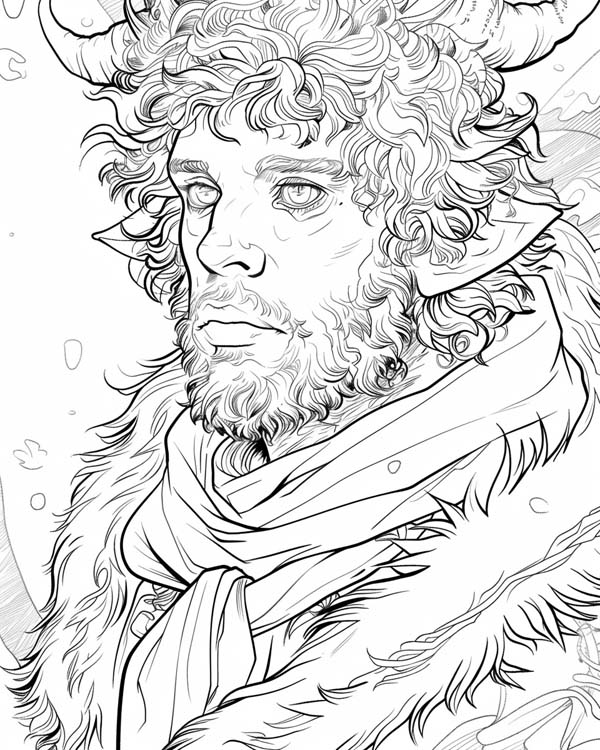Narnia coloring page of Mr. Tumnus