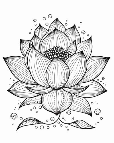 lotus flower coloring page