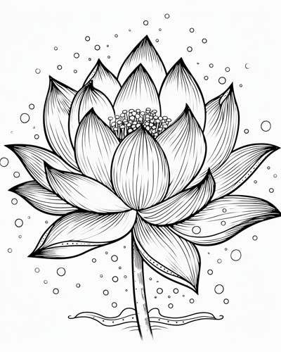 lotus flower coloring page