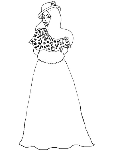 pretty girl coloring page