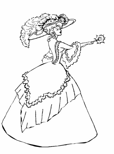 Victorian girl coloring page