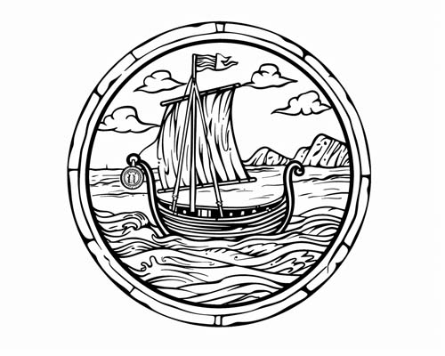 Greek mythology coloring page of Charon's obol