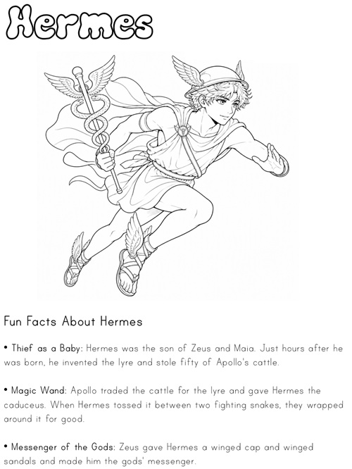informational worksheet about Hermes