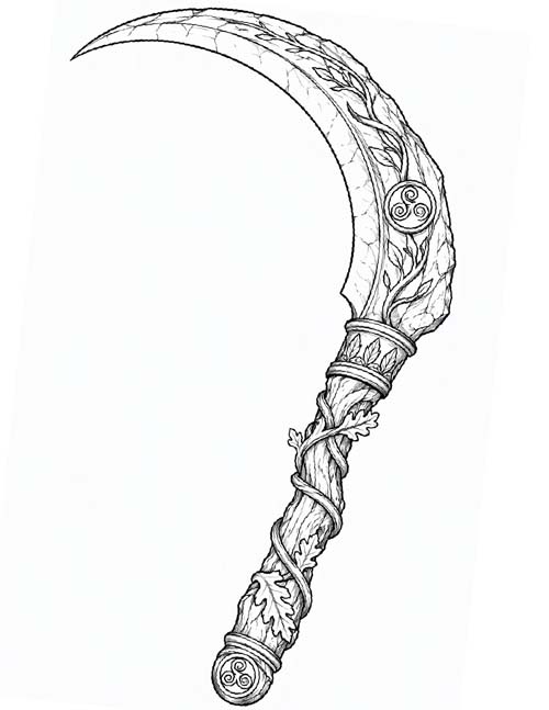 Greek mythology coloring page of Kronos' sickle