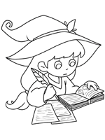 Wee Witch and the Potion Problems coloring page