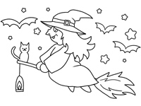 Wee Witch and the Potion Problems coloring page