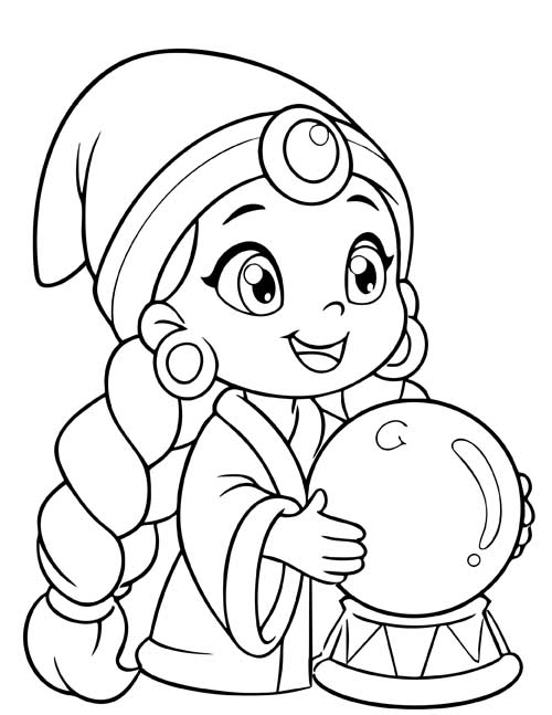 Preschool coloring page of a seer