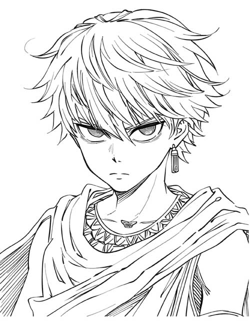 black and white sketch drawing of Eurylochos