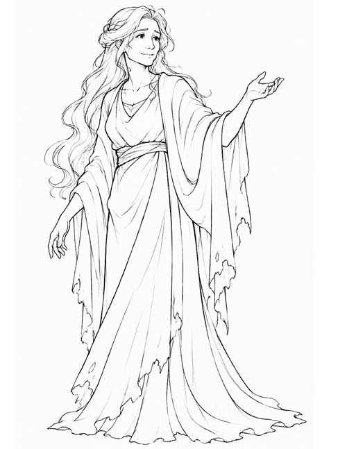 black and white sketch drawing of Anticlea