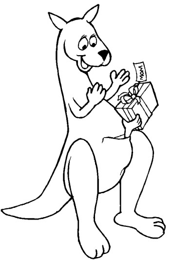 mother's day kangaroo coloring page