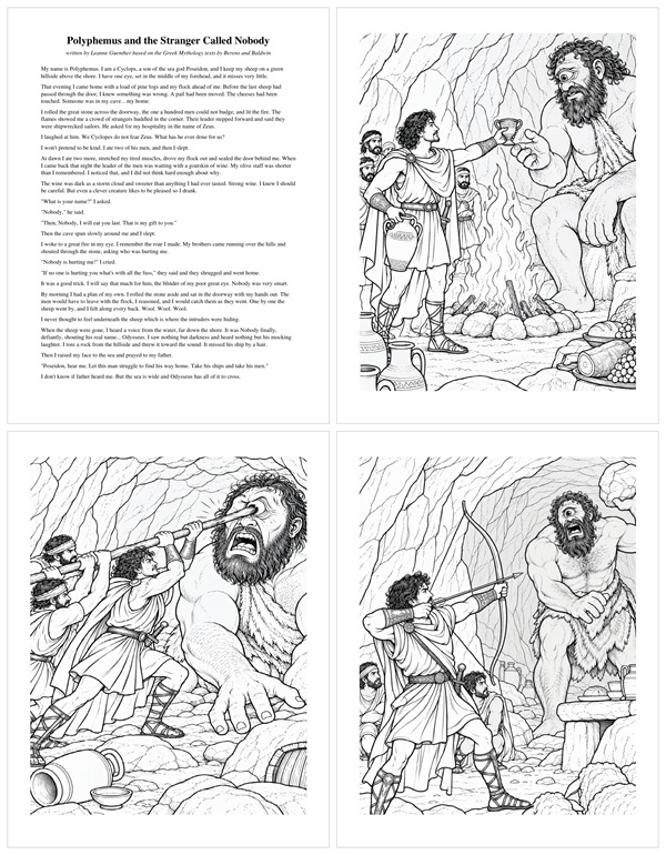 pdf package with Greek mythology story and coloring pages for the story of Adonis