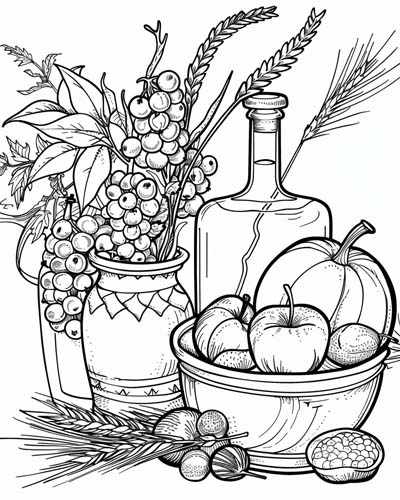 Rosh Hashanah New Year Coloring Pages