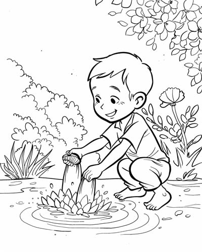 Songkran New Year Coloring Pages