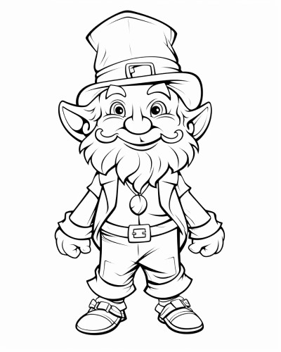 coloring page of a Leprechaun