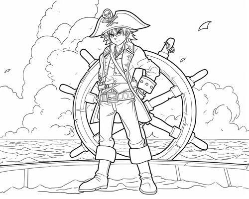pirate captain coloring page