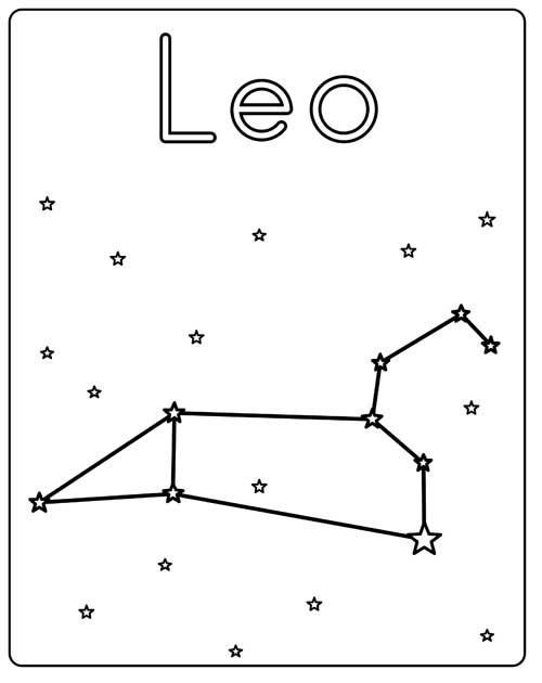 Leo, the constellation coloring page