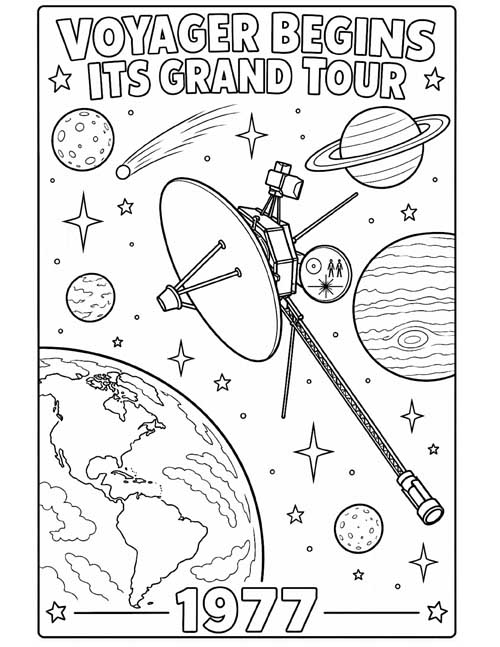 coloring page of the Voyager