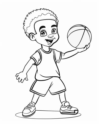 Basketball Boy coloring page