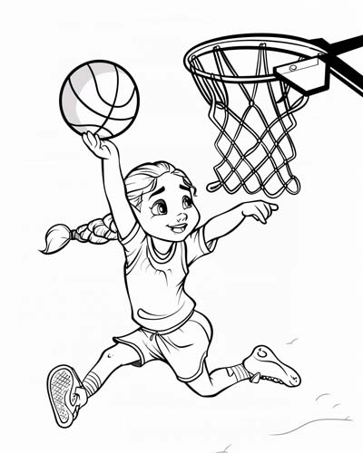 Slam dunk coloring page