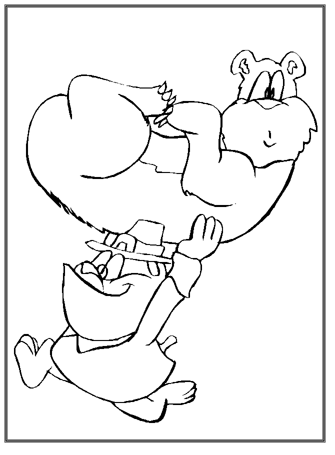 coloring page of a Thanksgiving pilgrim