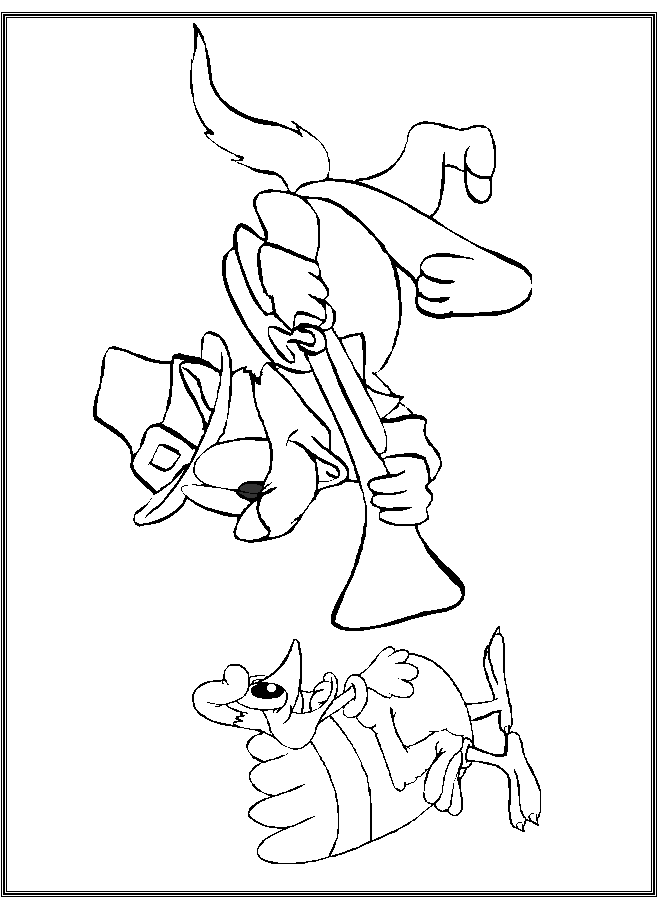 coloring page of a Thanksgiving pilgrim