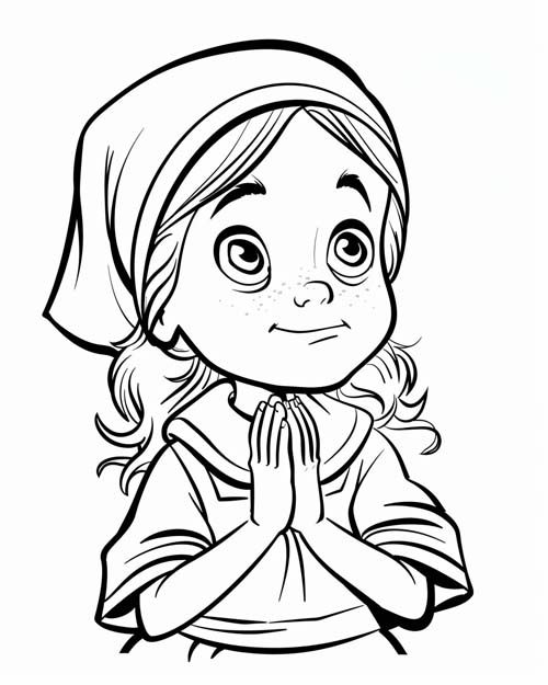 coloring page of a pilgrim giving thanks