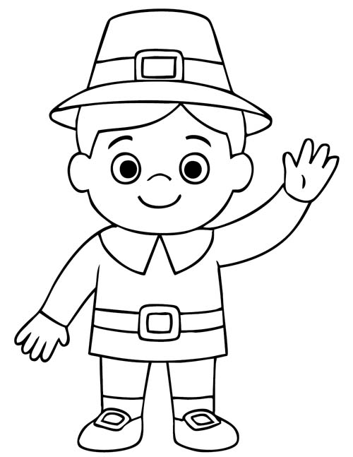 Thanksgiving pilgrim coloring page