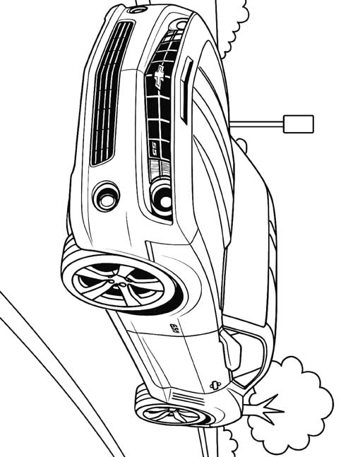 Coloring page of a Chevrolet Camaro SS