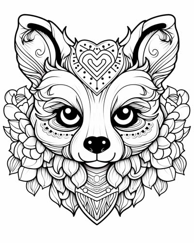 Valentine's Day heart bear coloring page