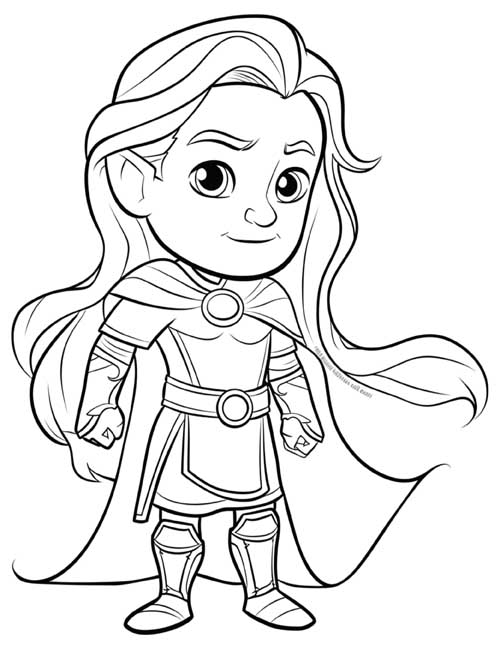 cartoon coloring page of Loki